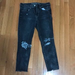 American eagle super stretch ripped jeans